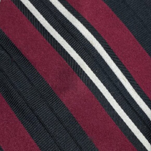 Ralph Lauren Chaps Silk Tie Striped Repp Navy Blue White Red - Picture 3 of 6